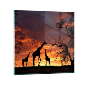 Glass picture - Small Dinner among Close Ones - 30x30 cm