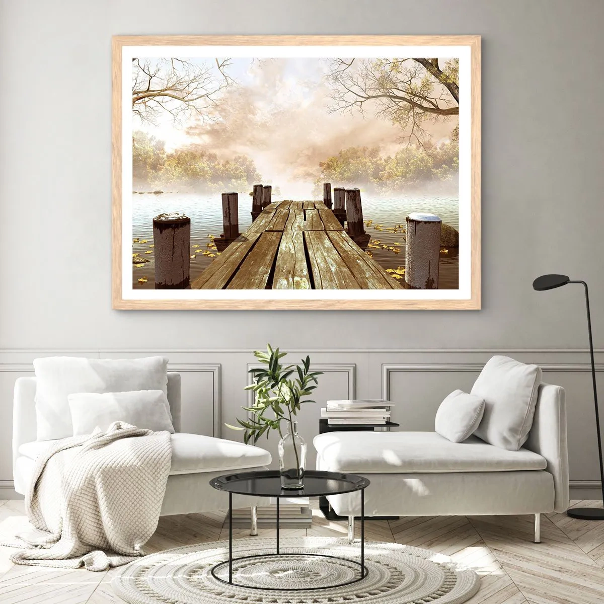Poster in light oak frame - Gentle Sadness of Autumn - 91x61 cm