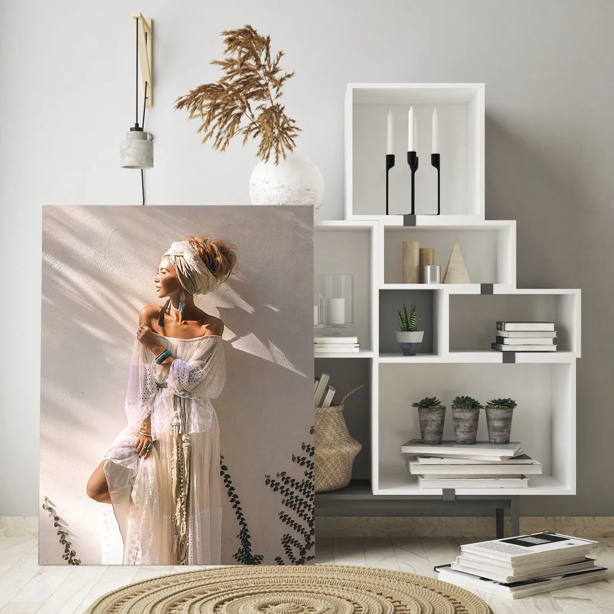 Glass picture - Sun and Girl - 50x70 cm