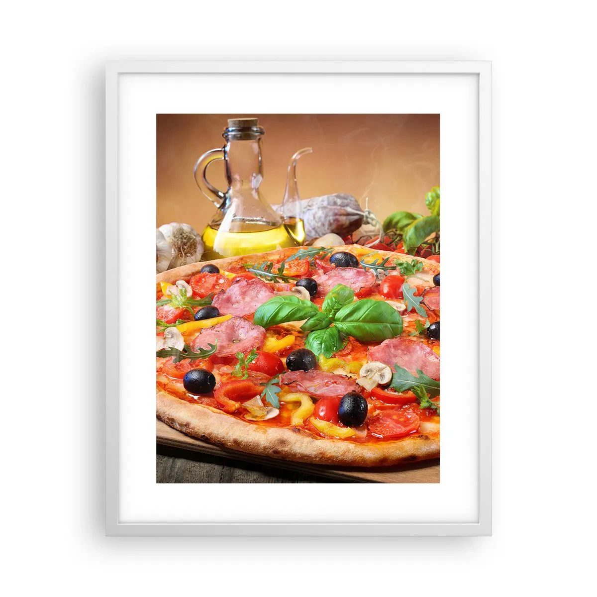 Poster in white frmae - With a Real Italian Flavouring - 40x50 cm