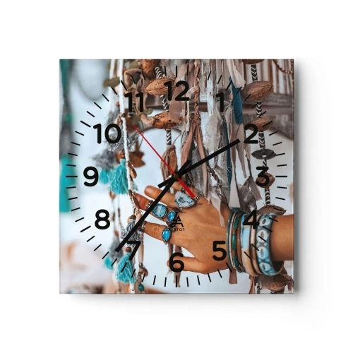 Wall clock - Clock on glass - Local Treasures - 40x40 cm