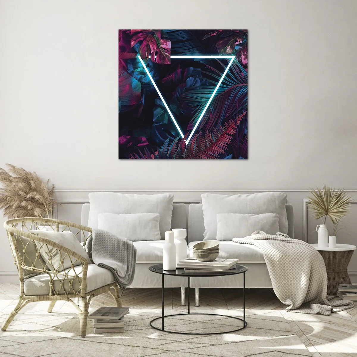 Glass picture - Disco Style Garden - 70x70 cm
