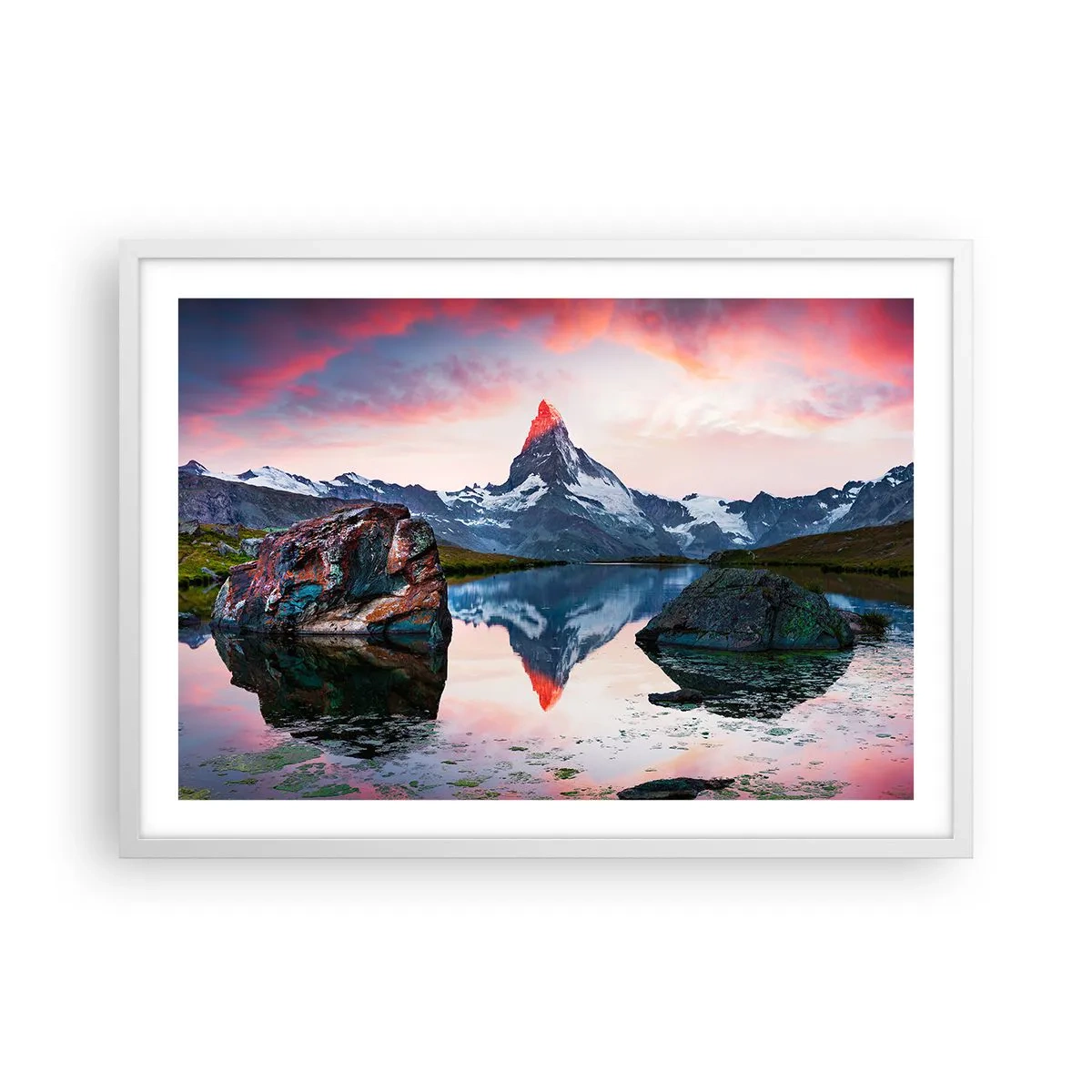 Poster in white frmae - Heart of the Mountains Is Hot - 70x50 cm