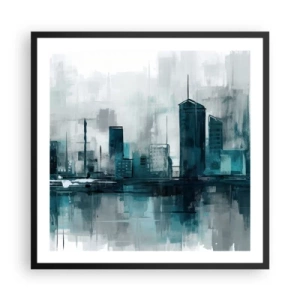 Poster in black frame - City in the Colour of Rain - 60x60 cm