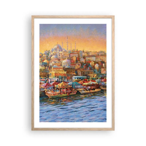 Poster in light oak frame - Istanbul Story - 50x70 cm