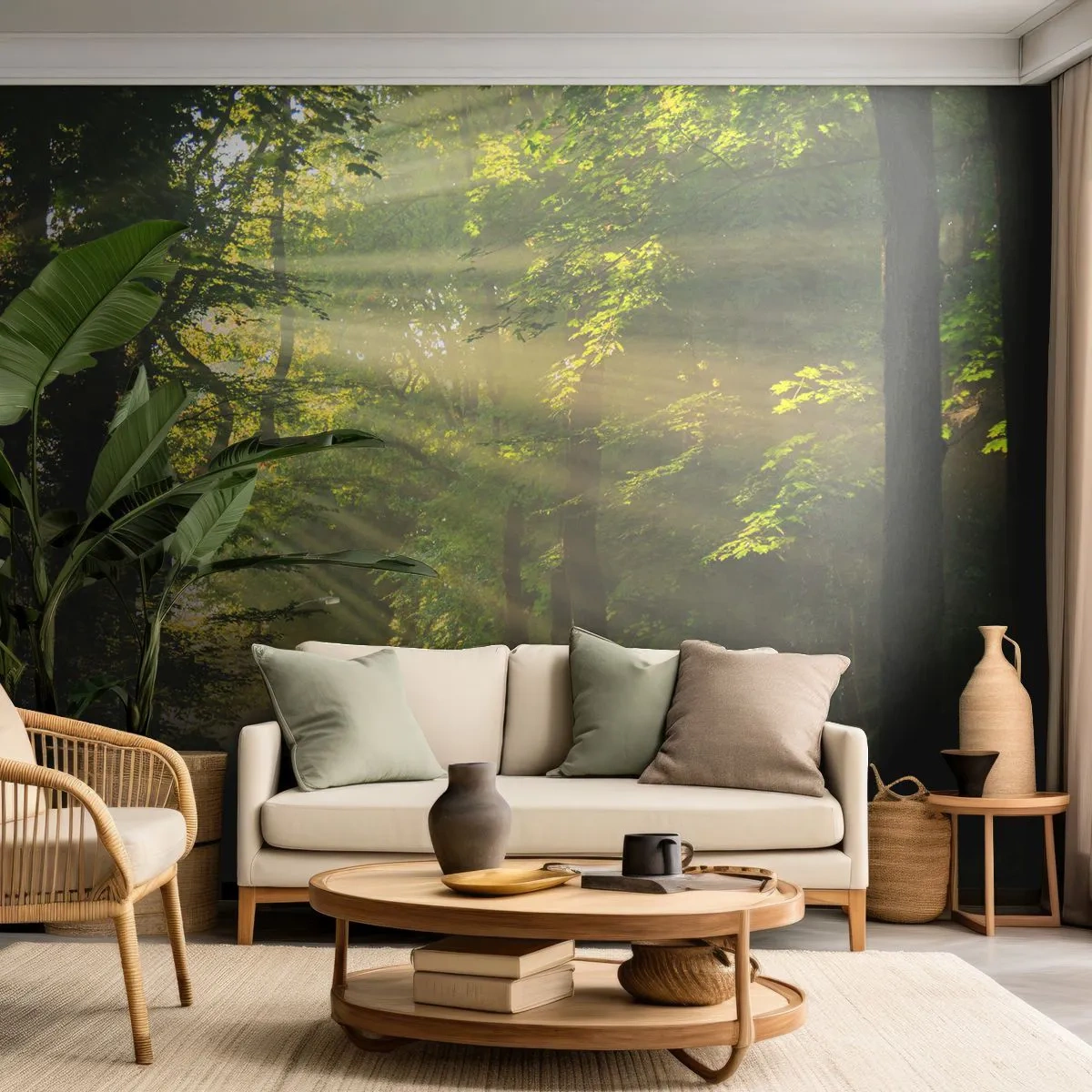 Self-Adhesive Photo Wallpaper Deluxe Sticker - Forest Moment - Landscape, Forest, Nature - 250x175 cm
