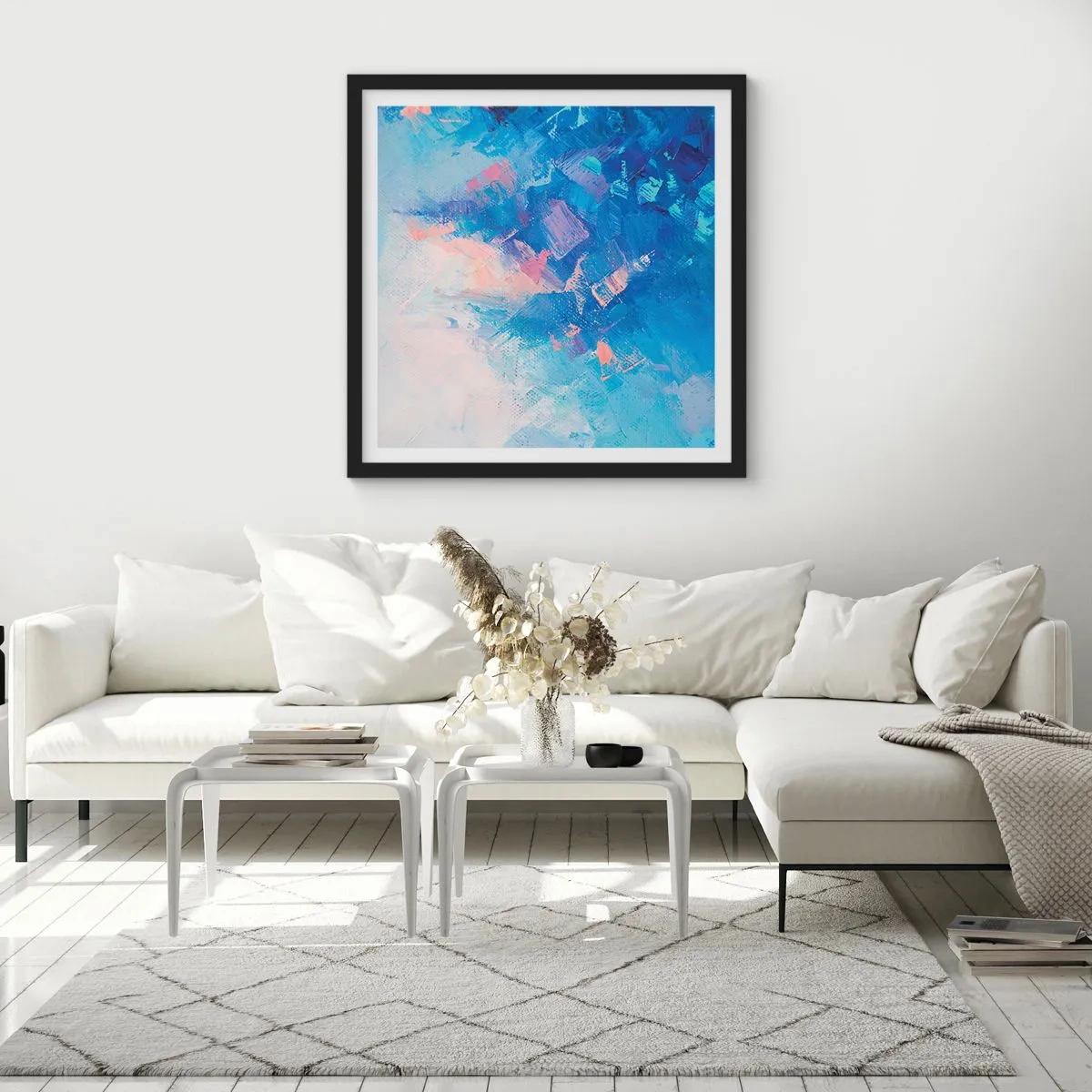 Poster in black frame - Winter Abstract - 30x30 cm