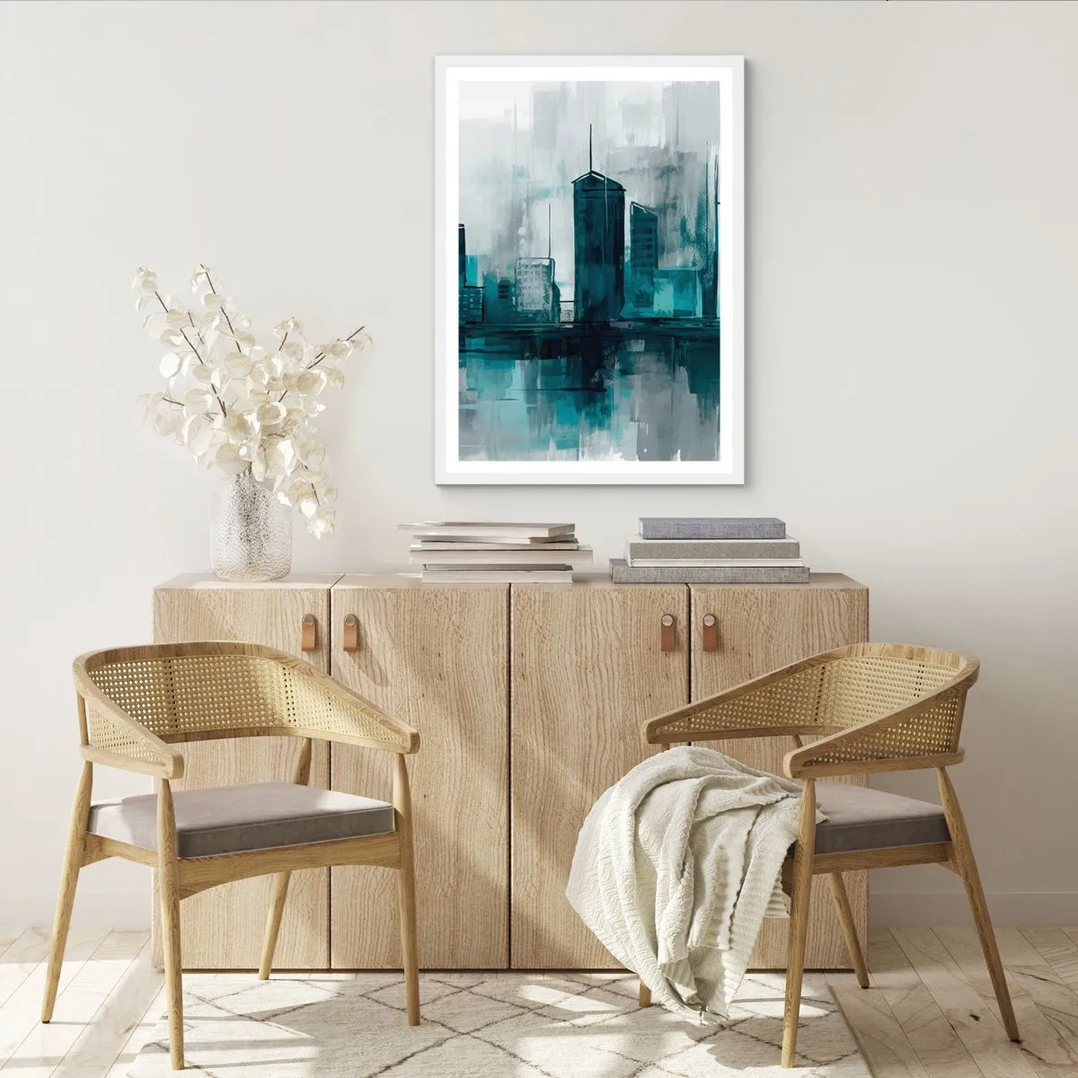 Poster in white frmae - City in the Colour of Rain - 40x50 cm