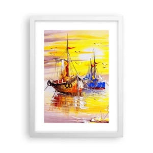 Poster in white frmae - Deserved Rest in Port - 30x40 cm