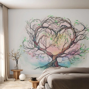Photo Wallpaper Premium Canvas - Together Against the Wind - Abstraction, Tree, Piece - 200x140 cm
