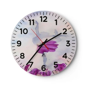 Wall clock - Clock on glass - Delicate Like a Flower - 40x40 cm