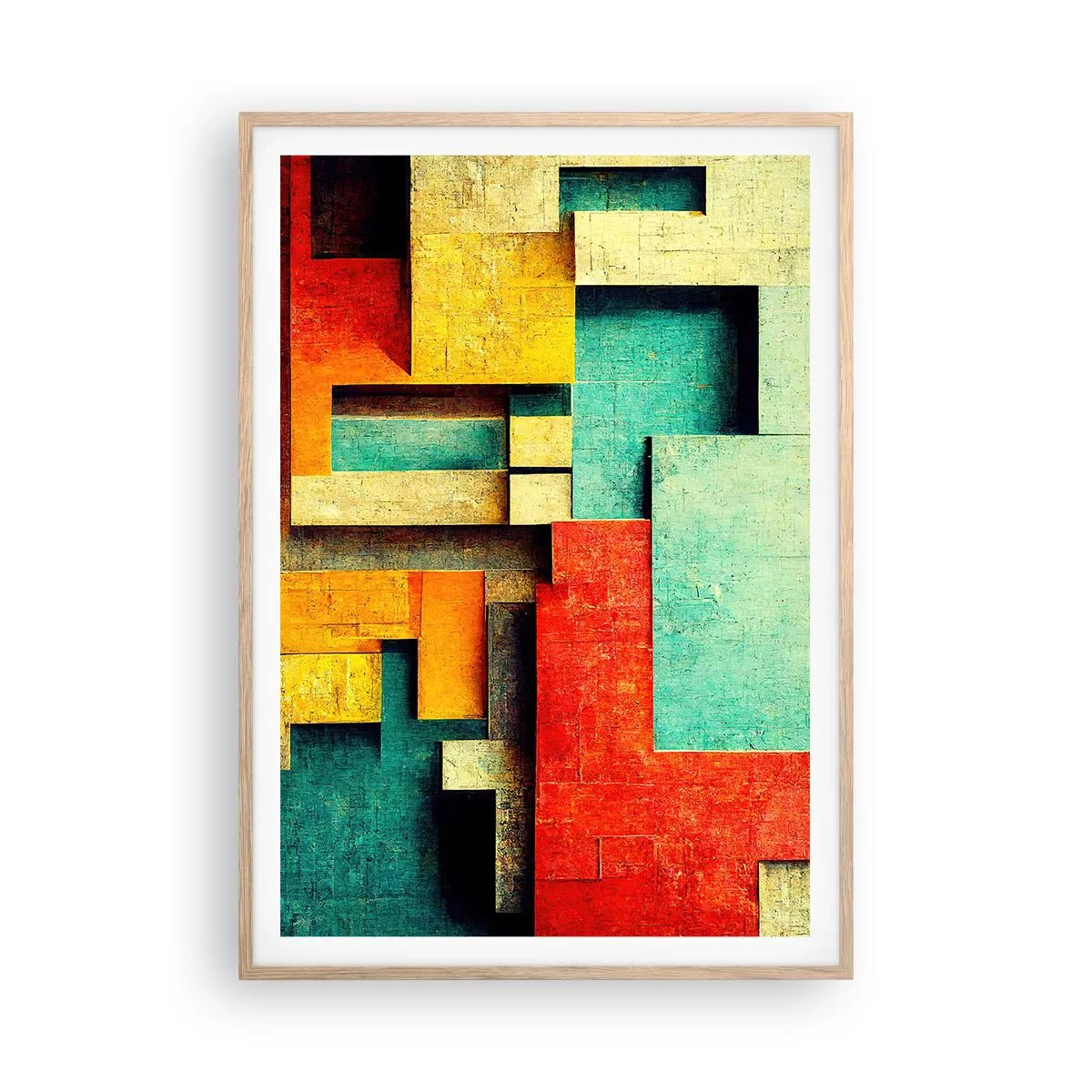 Poster in light oak frame - Festival of Right Angles - 70x100 cm