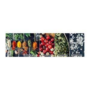 Photo Wallpaper Sample Premium Sand - Culinary Magic - Spices, Herbs, Kitchen - 100x30 cm