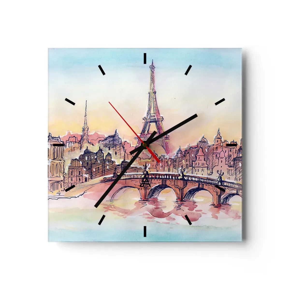 Wall clock - Clock on glass - The Only Such City in the World - 40x40 cm