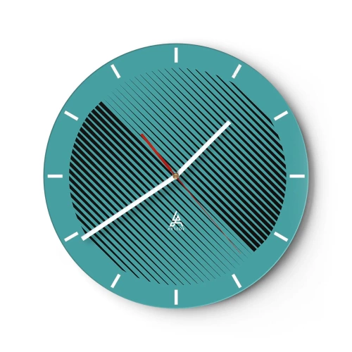 Wall clock - Clock on glass - Circle - Geometrical Variation - 40x40 cm