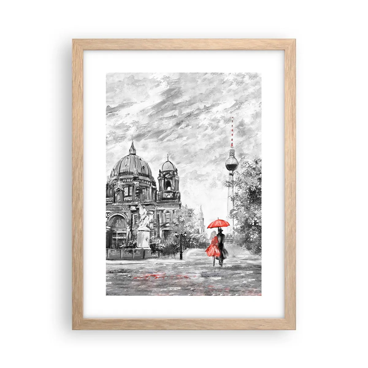 Poster in light oak frame - Berlin Encounter - 30x40 cm