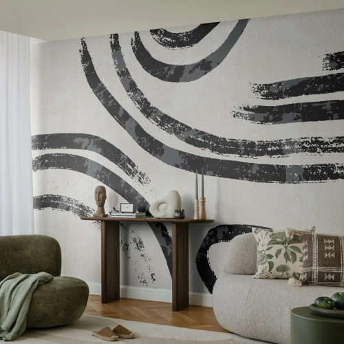 Photo Wallpaper Premium Canvas - Stopped Half Way - Minimalism, Dashes, Boho - 200x140 cm