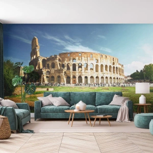 Photo Wallpaper Premium Canvas - You Can Hear The Sound of Guns - Colosseum, Rome, Architecture - 200x140 cm