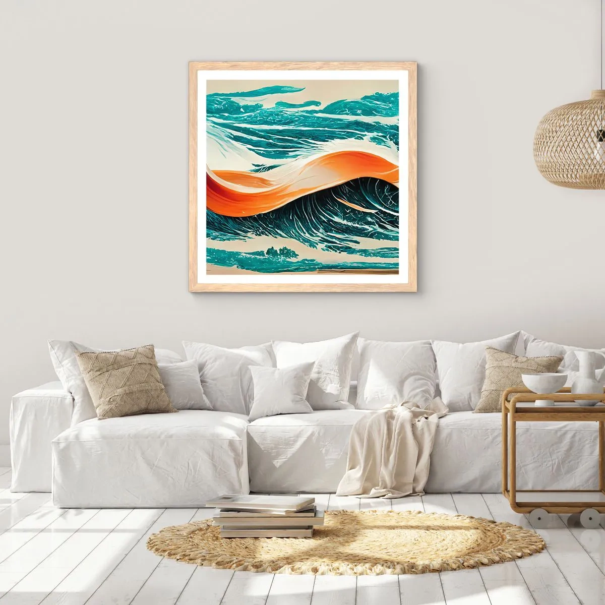 Poster in light oak frame - Surfer's Dream - 30x30 cm
