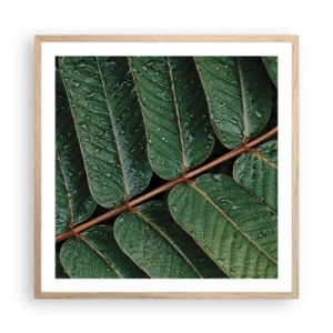 Poster in light oak frame - In Green Rhythm - 60x60 cm