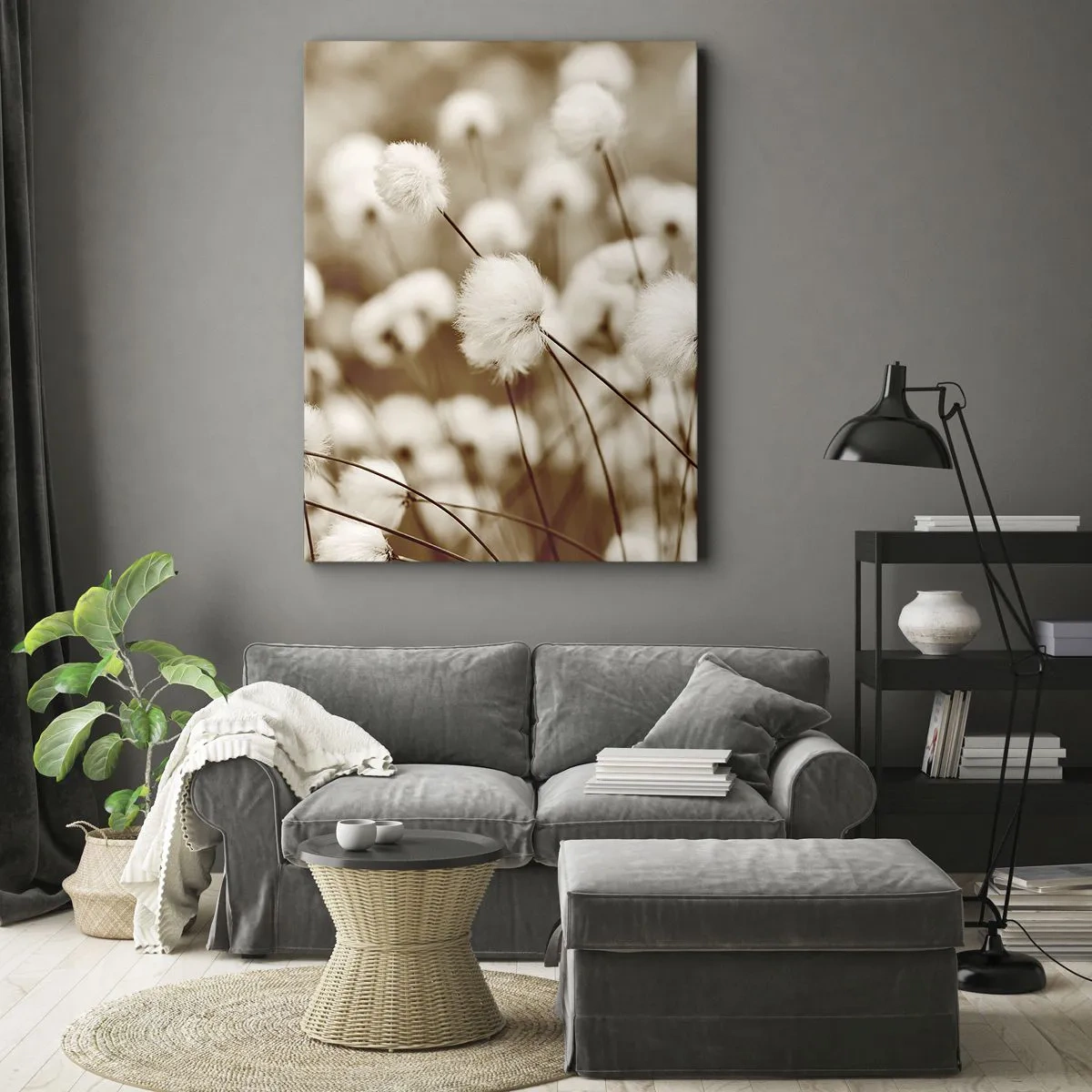 Canvas picture - Fluffy field - 80x120 cm
