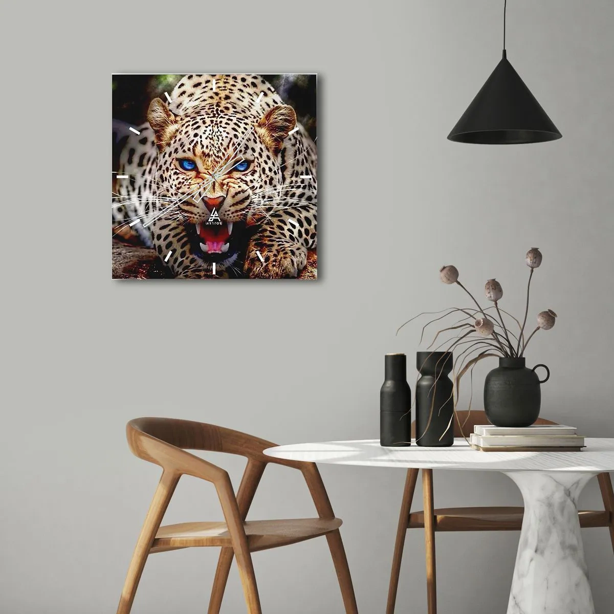 Wall clock - Clock on glass - Angry but Still Beautiful - 40x40 cm