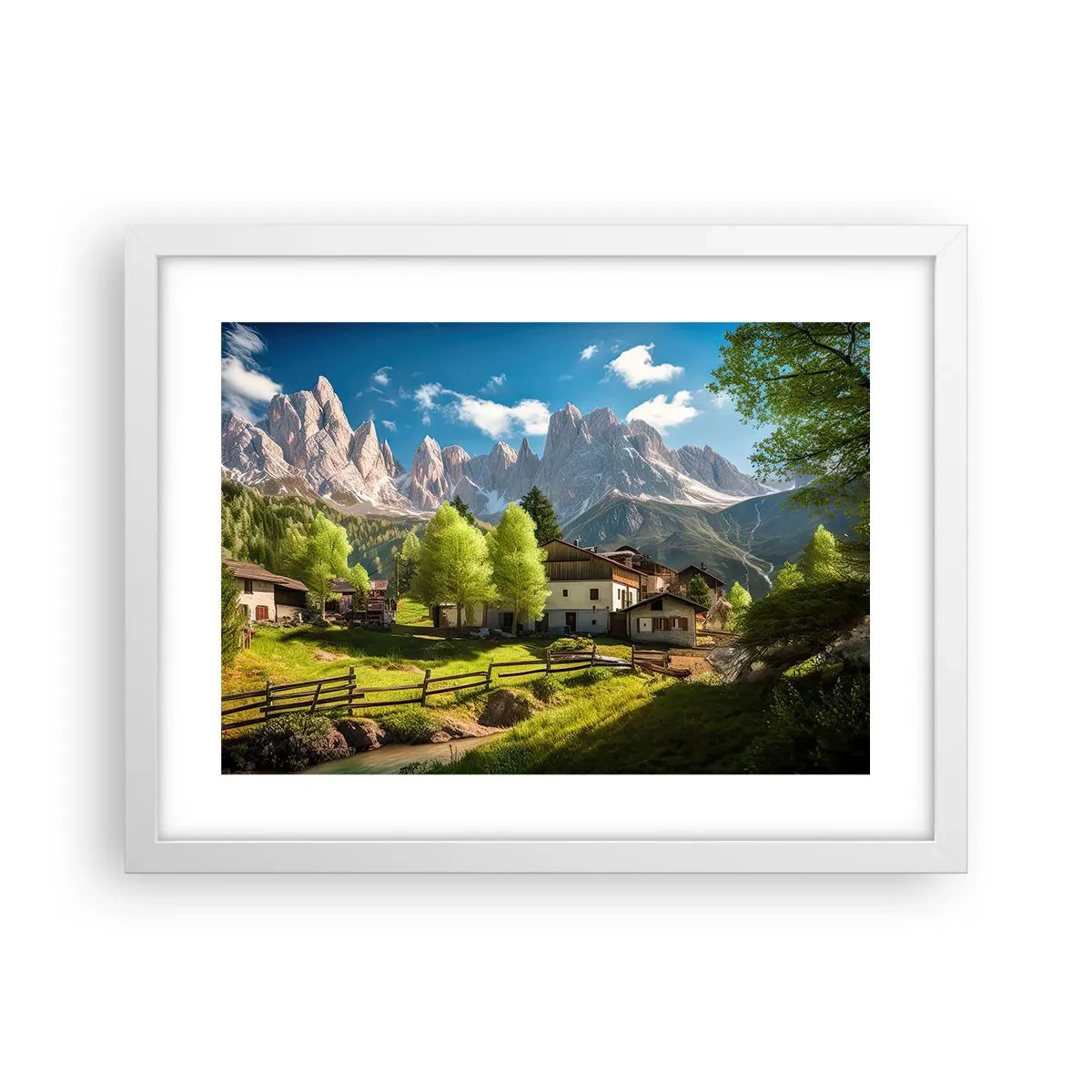 Poster in white frmae - Alpine Idyll - 40x30 cm
