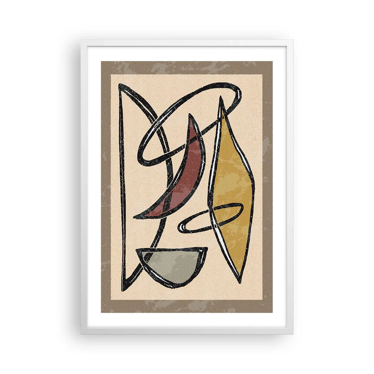 Poster in white frmae - Composition - Arches and Ovals - 50x70 cm