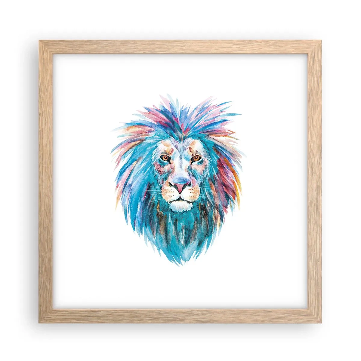 Poster in light oak frame - Electrifying Aura - 30x30 cm