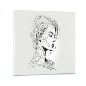 Glass picture - Portrait in Thoughts - 70x70 cm