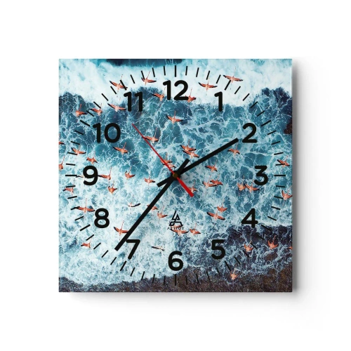 Wall clock - Clock on glass - Seaside Parade - 30x30 cm