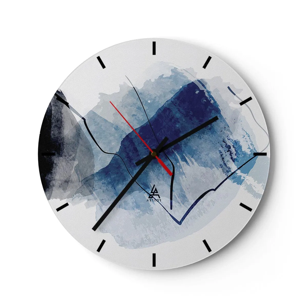 Wall clock - Clock on glass - Ice Mountain - 40x40 cm