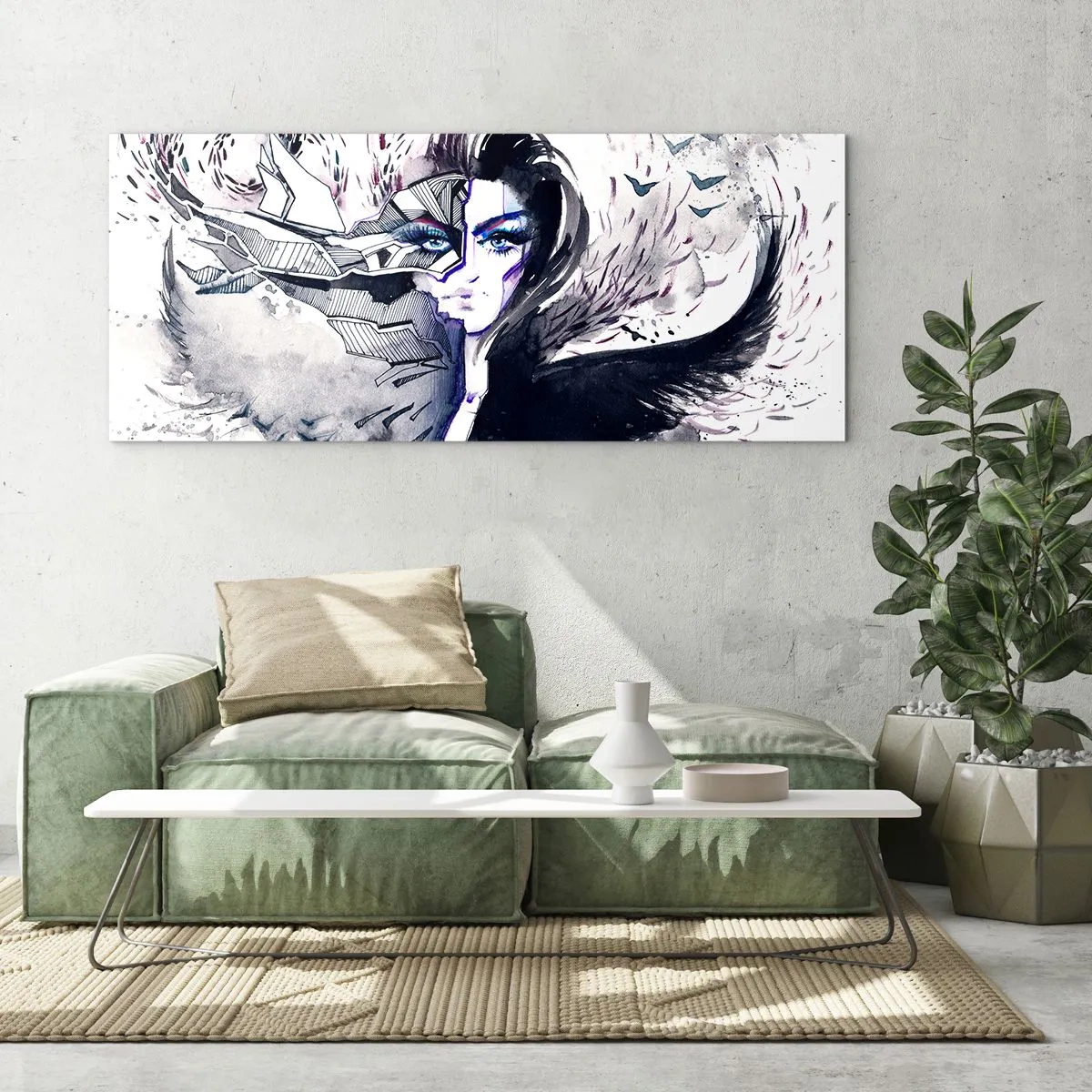Glass picture - Demonic and Beautiful - 90x30 cm