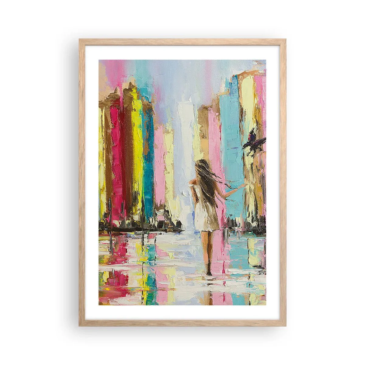 Poster in light oak frame - Follow Me - 50x70 cm