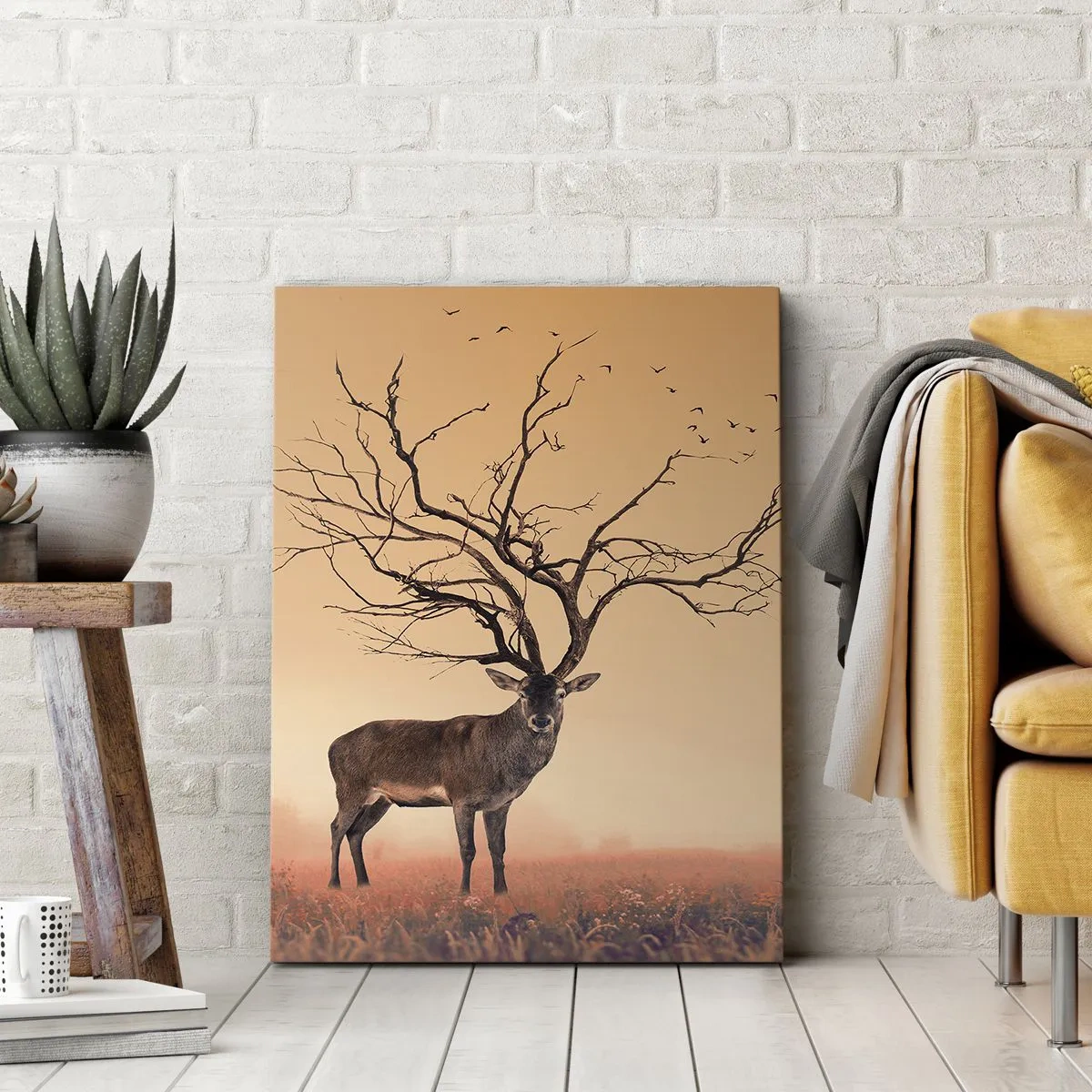 Canvas picture - Antlered Deer Spirit of the Forest - 45x80 cm