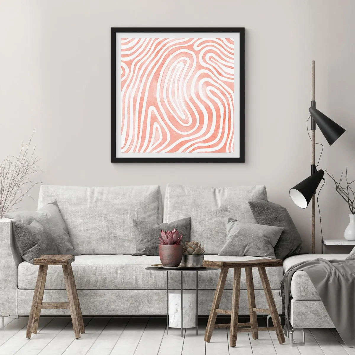 Poster in black frame - In a Coral Maze - 30x30 cm