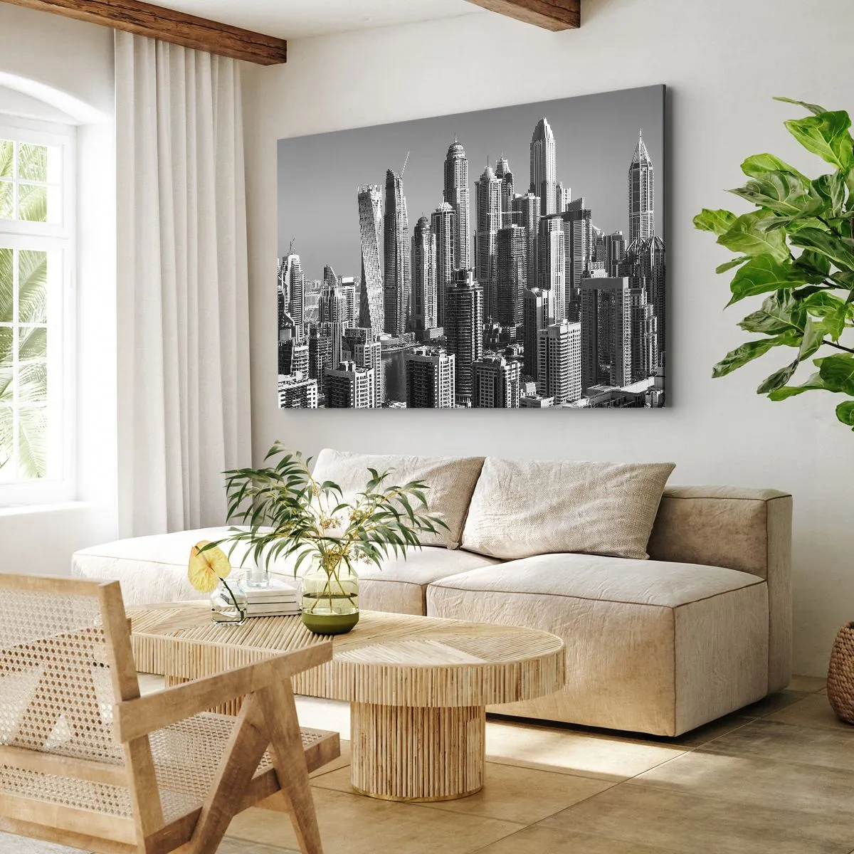 Canvas picture - City over a Desert - 100x70 cm
