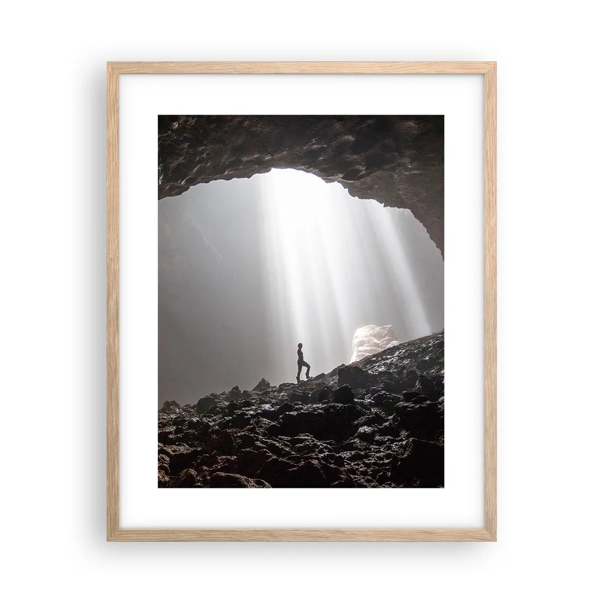 Poster in light oak frame - Luminous Grotto - 40x50 cm