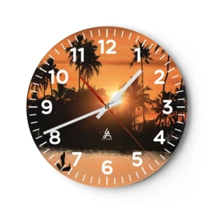 Wall clock - Clock on glass - Time for Rest - 40x40 cm