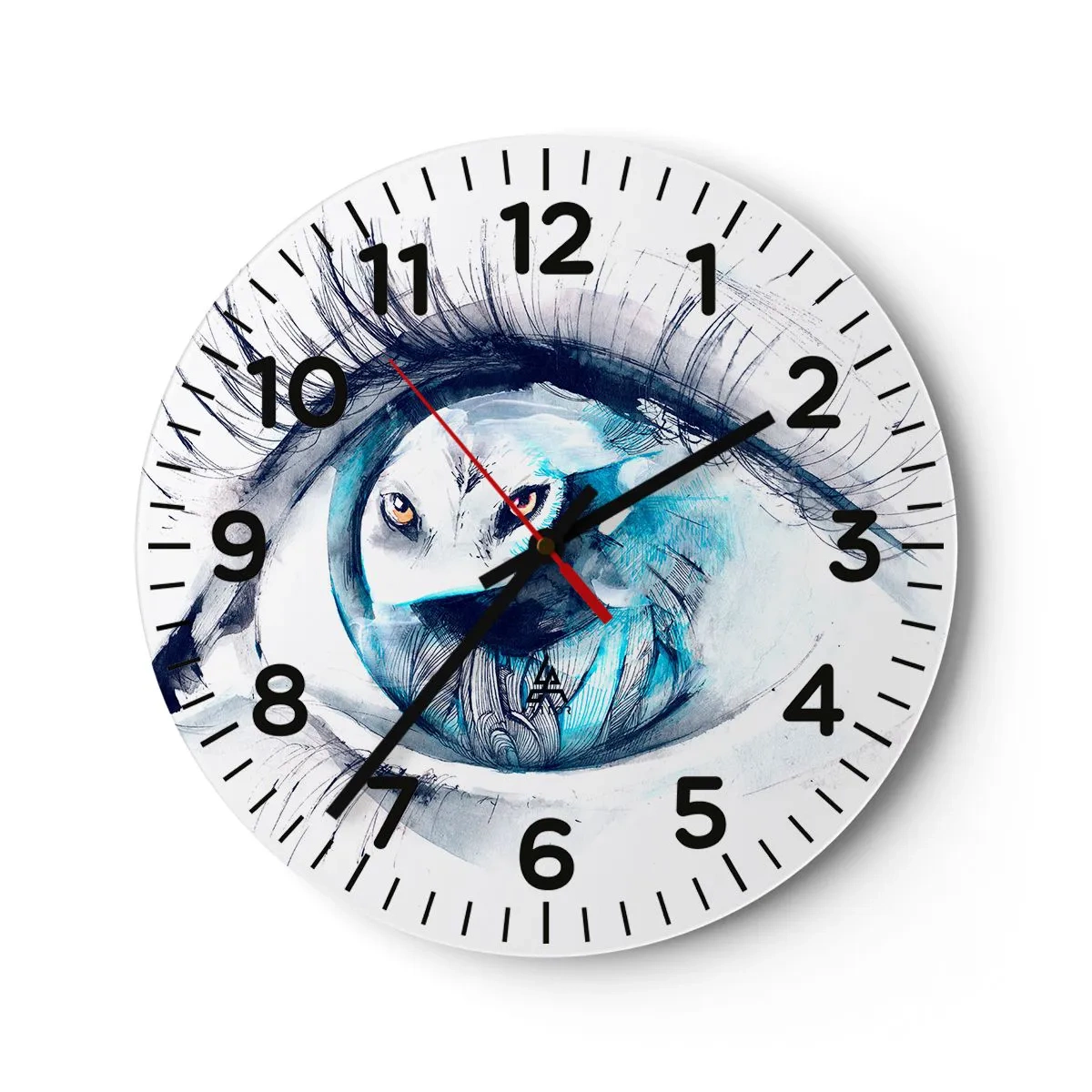Wall clock - Clock on glass - Eye to Eye with Wilderness - 40x40 cm