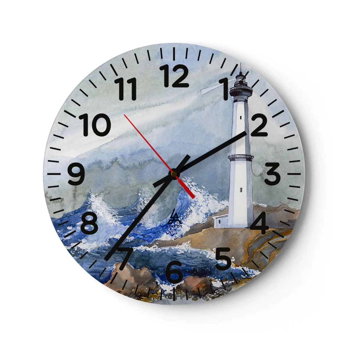 Wall clock - Clock on glass - Against Darkness and Storm - 40x40 cm