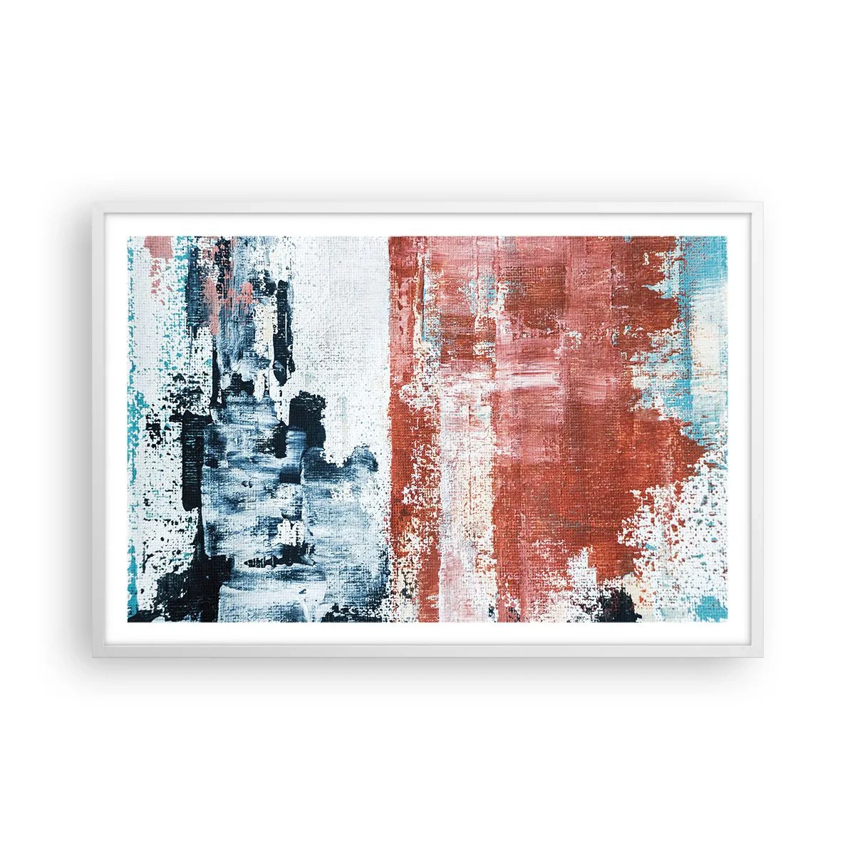 Poster in white frmae - Abstract Fifty Fifty - 91x61 cm