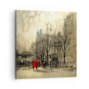 Canvas picture - A Date in London Fog - 50x50 cm