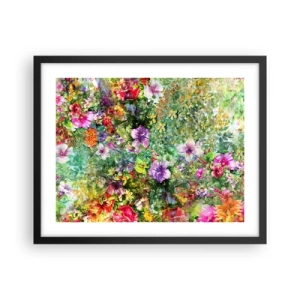 Poster in black frame - Lost in the Flowers - 50x40 cm