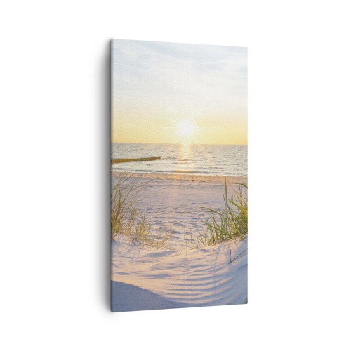 Canvas picture - Sound of the Sea, Singing of the Birds, Wild Beach among Grass - 45x80 cm