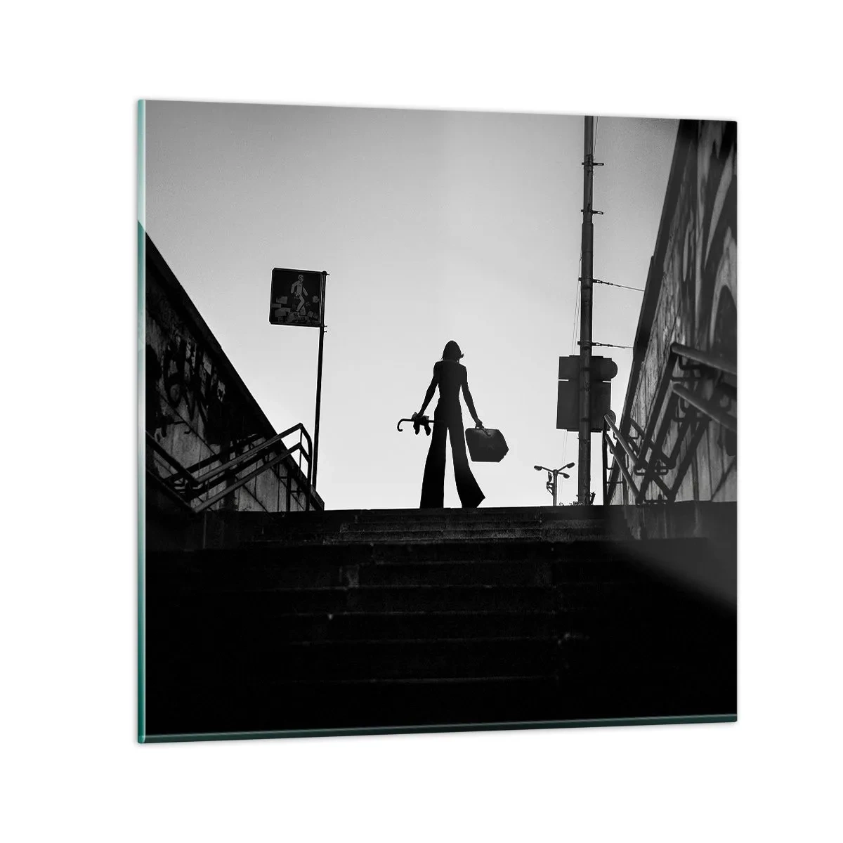 Glass picture - City Wander - 30x30 cm