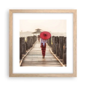 Poster in light oak frame - On an Old Bridge - 30x30 cm