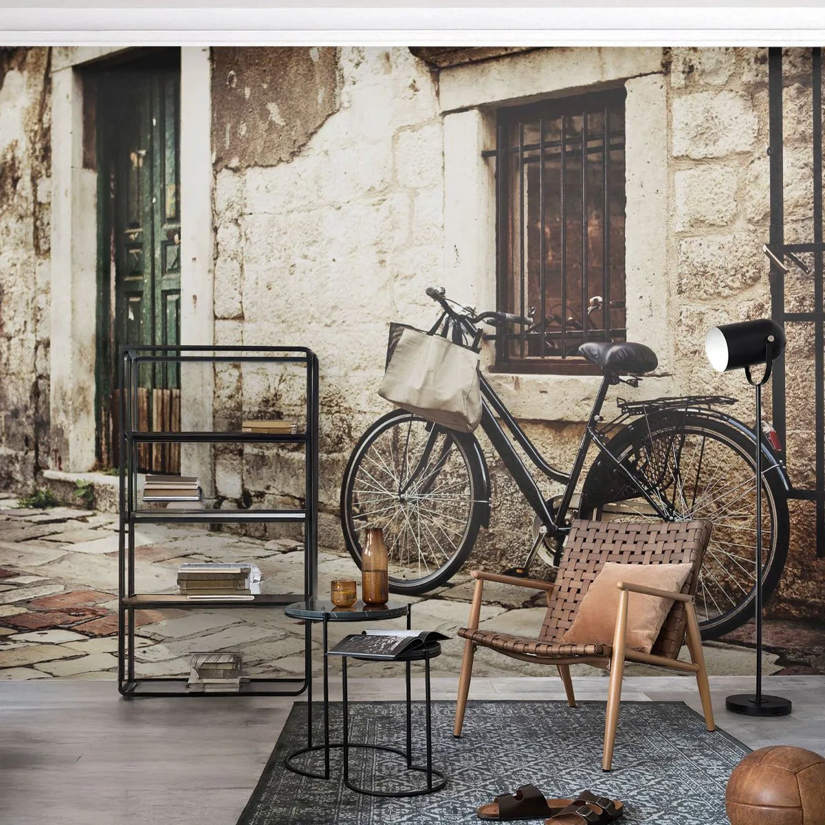 Photo Wallpaper Standard Eco - Back to the Past - Architecture, Bicycle, Vintage - 200x140 cm