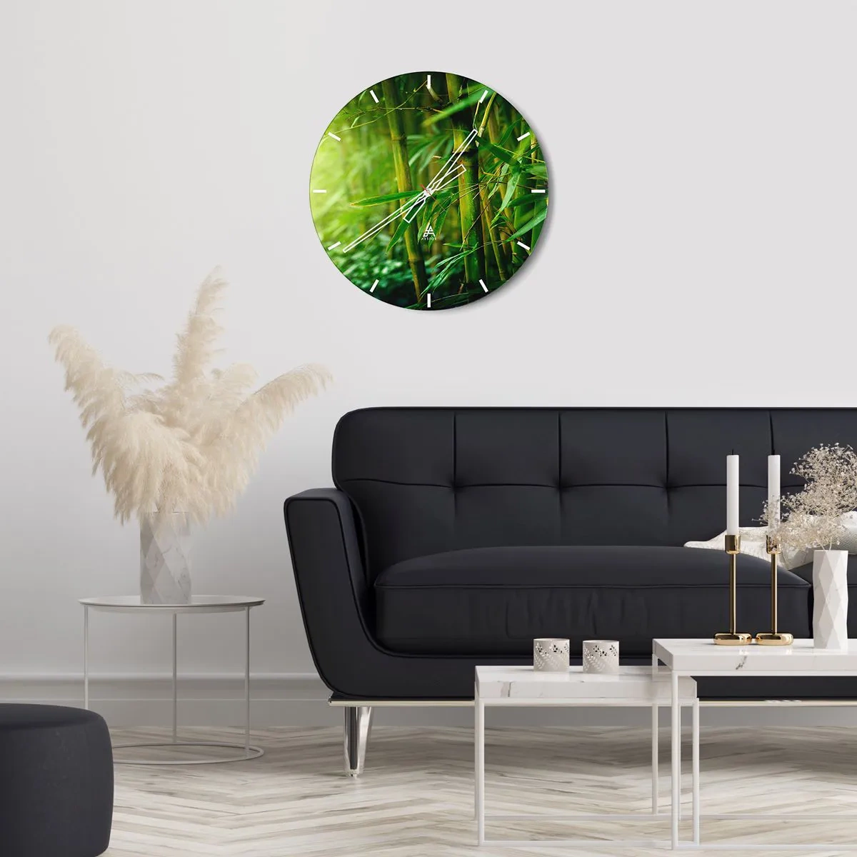 Wall clock - Clock on glass - Getting to Know the Green - 30x30 cm