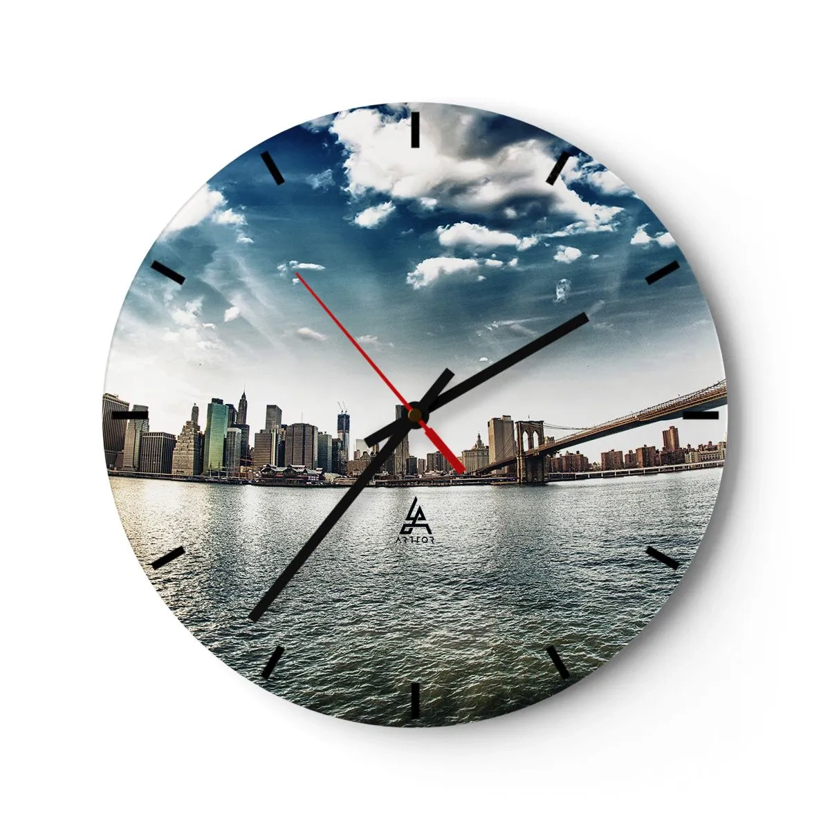 Wall clock - Clock on glass - Glass Island - 40x40 cm
